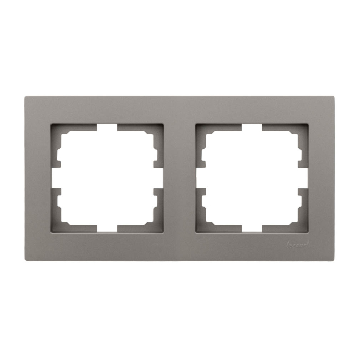 Rama gri deschis cu 2 posturi pentru aparataj electric incastrat [2]