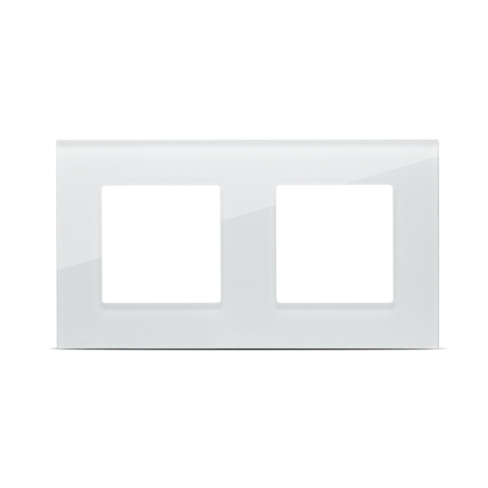 Rama ornamentala alba cu 2 posturi pentru aparataj electric incastrat [2]