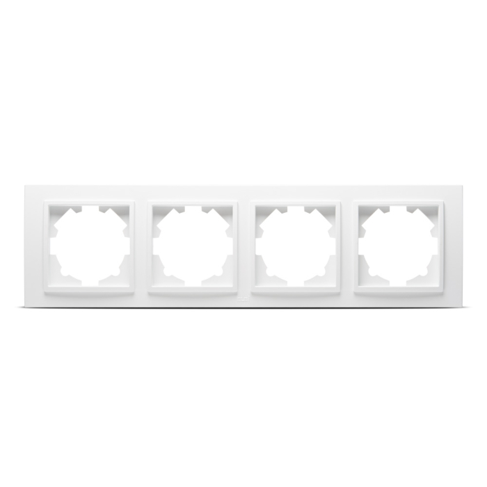 Rama ornament alba mata cu 4 posturi pentru aparataj electric incastrat [2]