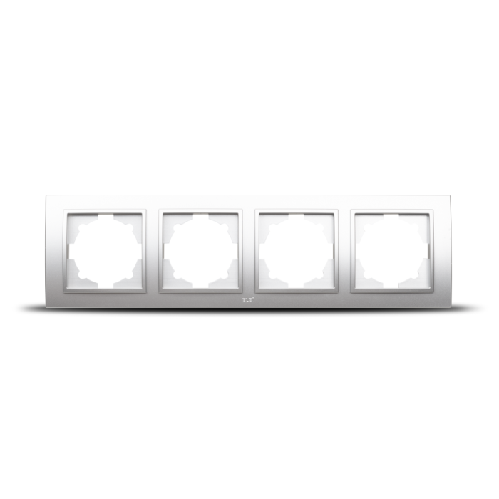 Rama ornament gri metalizat cu 4 posturi pentru aparataj electric incastrat [2]