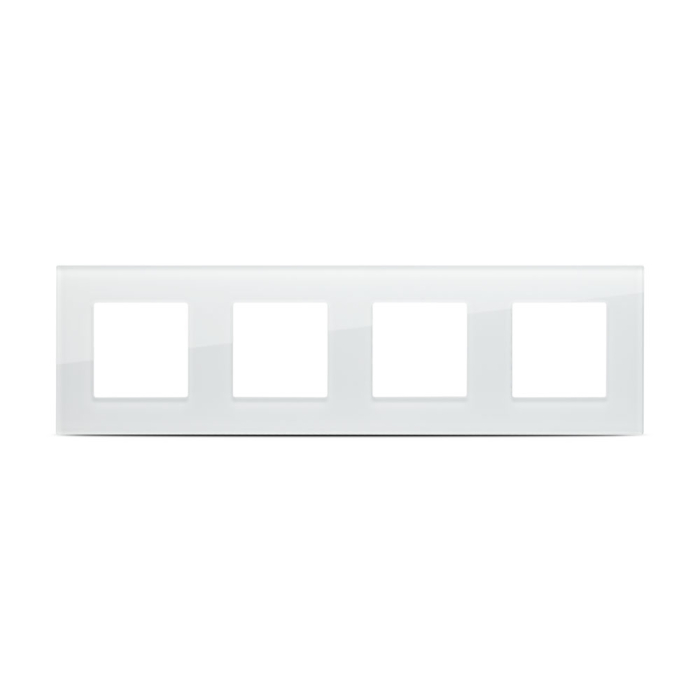 Rama ornamentala alba cu 4 posturi pentru aparataj touch incastrat [2]