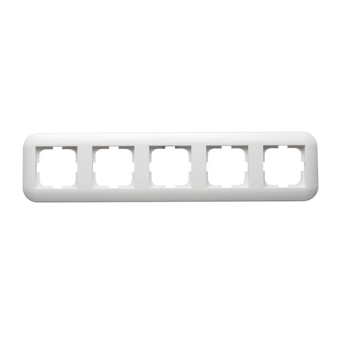Rama ornamentala alba cu 5 posturi pentru aparataj electric incastrat Loft [2]