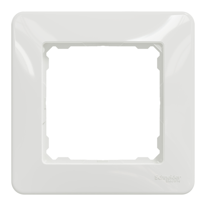 Rama decorativa alba lucioasa cu 1 post pentru aparataj electric incastrat [2]