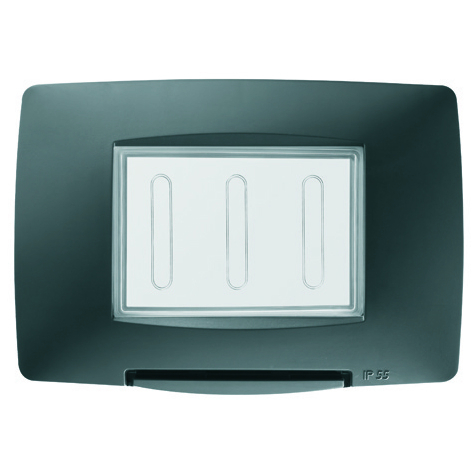 Rama etansa alba IP55 pentru aparataj modular cu 3 module si suport inclus [2]