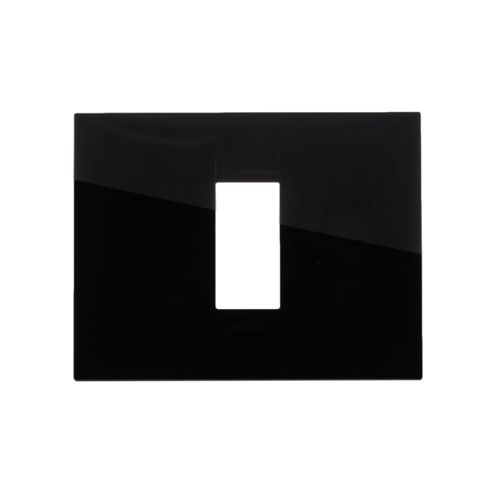 Rama ornamentala GEO neagra lucioasa pentru aparataj modular incastrat cu 1 modul [2]