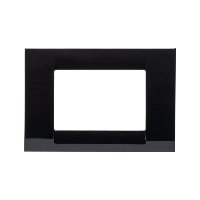 Rama ornamentala Virna neagra lucioasa pentru 3 module de aparataj incastrat [2]