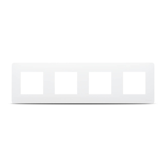 Rama ornamentala alba New Unica Studio cu 4 posturi pentru aparataj modular incastrat [2]