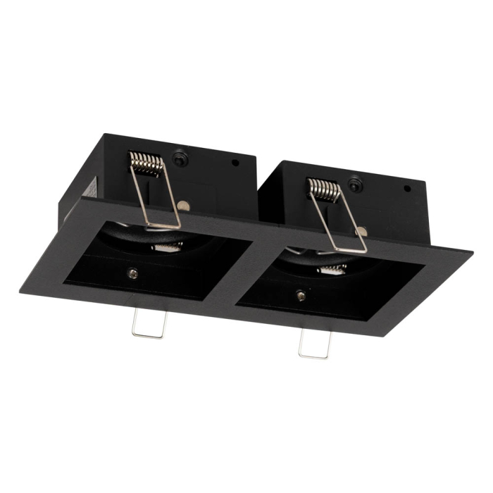 Rama spot dubla neagra pentru doua becuri GU10, pentru montaj incastrat in tavan [2]