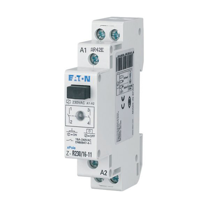 Releu modular de instalare 230 V AC cu 2 contacte normal deschise si montaj pe sina DIN [2]