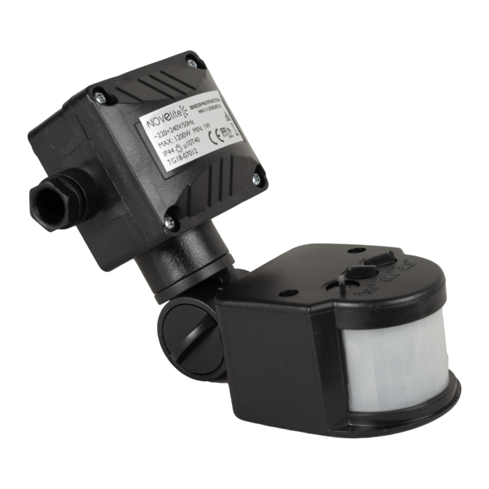 Senzor de miscare aplicat negru cu detectie 180 grade si protectie IP44 [2]