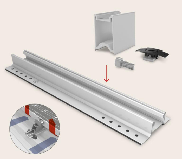 Sistem montaj K2 RailUp Set – sine aluminiu, acoperis inclinat, fixare panouri fotovoltaice | Energodepot [2]