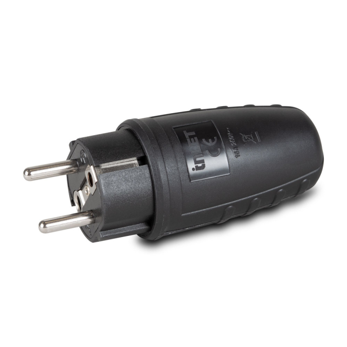 Stecher cauciucat negru cu protectie IP44 16A 250V [2]
