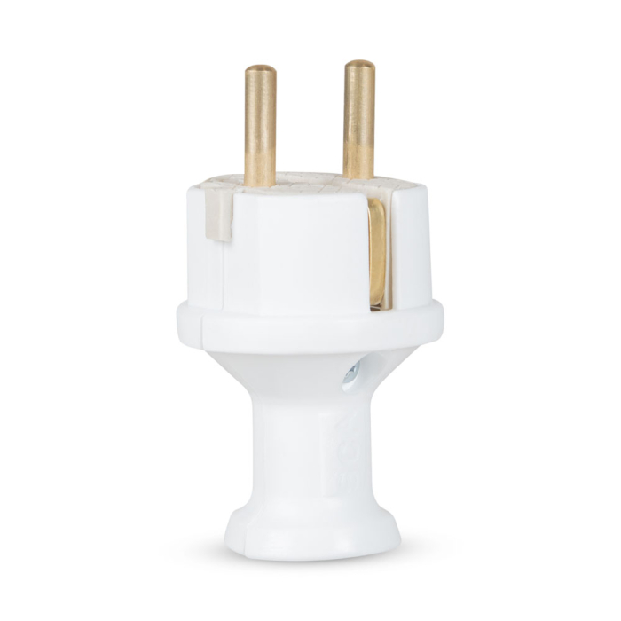 Stecher ceramic axial alb cu contact de protectie [2]