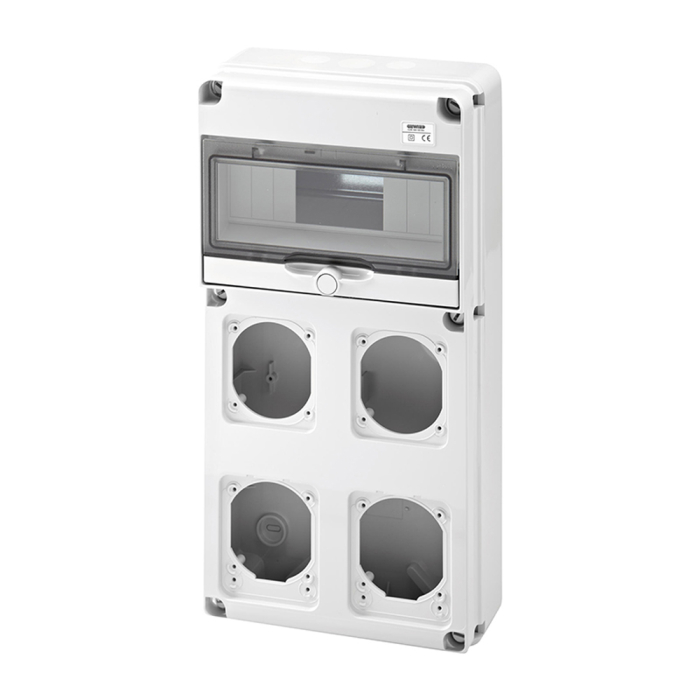 Tablou neechipat IP65 cu 10 module DIN si 4 locuri pentru prize IEC [2]
