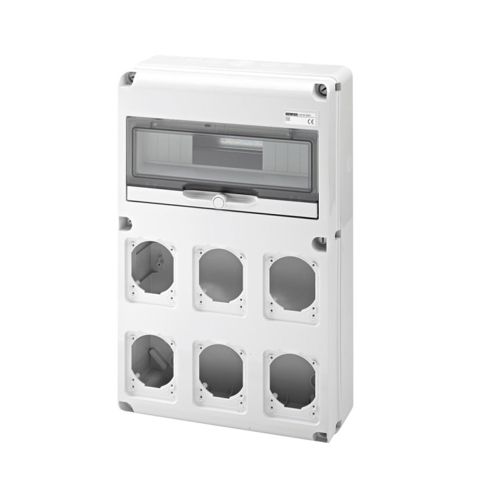 Tablou neechipat IP65 cu 14 module DIN si 6 locuri pentru prize industriale [2]