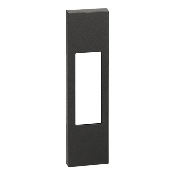 Tasta frontala neagra pentru priza standard italiana cu 1 modul si finisaj satinat [2]