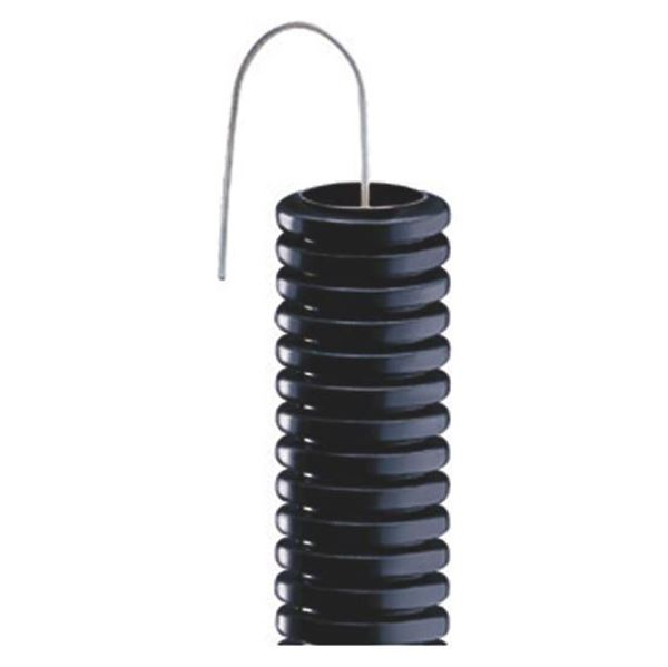 Tub flexibil corrugat din PVC negru 32 mm cu fir de tragere in colac de 50 m [2]