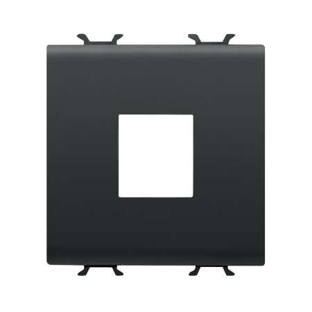Modular - Adaptor negru satinat pentru conector AMP si Keystone Jack cu 2 module