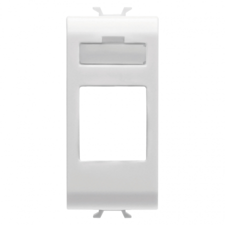 Aparataj - Adaptor alb lucios pentru conector de date AMP Keystone Jack cu 1 modul