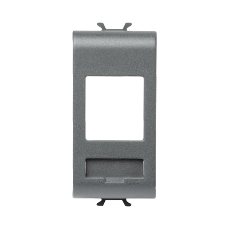 Adaptor negru satinat de 1 modul pentru conector de date AMP Keystone Jack [0]