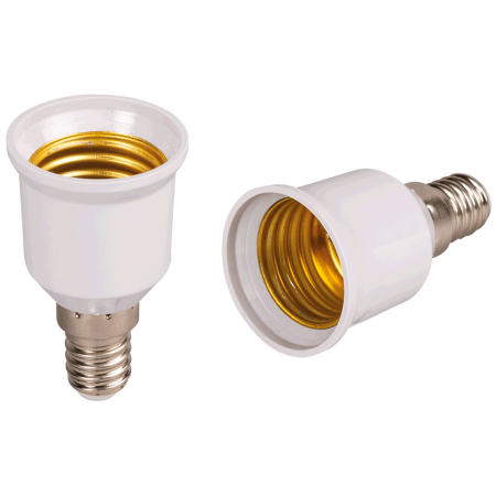 Corpuri iluminat interior - Adaptor dulie alb E14 la E27 pentru becuri cu soclu E27