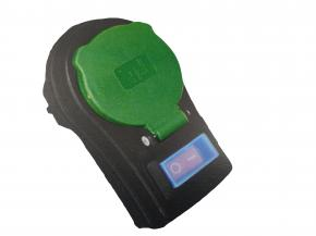 Prelungitoare si grupuri de prize - Adaptor de priza negru cu intrerupator protectie IP44 16A