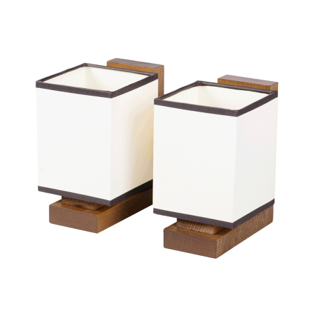 Corpuri iluminat interior - Aplica decorativa de perete Bendis in nuanta nuc cu doua dulii E14