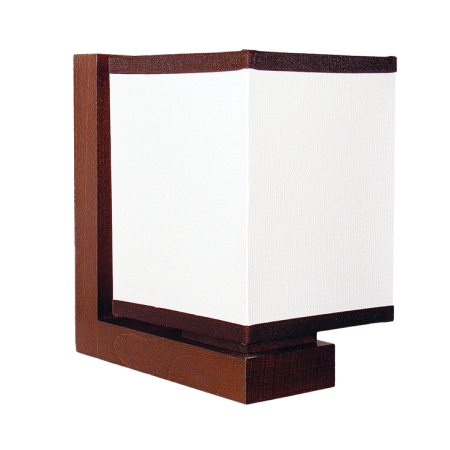 Aplica decorativa de perete cu finisaj wenge si abajur textil alb pentru bec E14 [0]