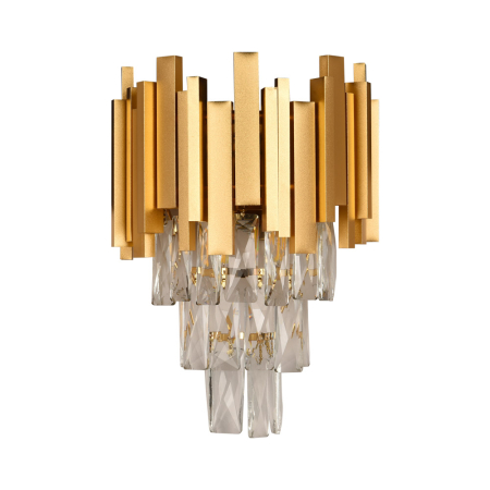 Aplica decorativa aurie cu metal si cristal, doua dulii E14, pentru iluminat interior [0]