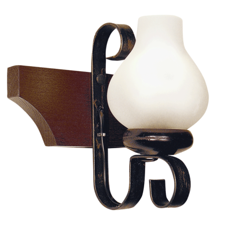 Corpuri iluminat interior - Aplica decorativa de interior cu finisaj wenge si abajur din sticla alba, cu o dulie E14