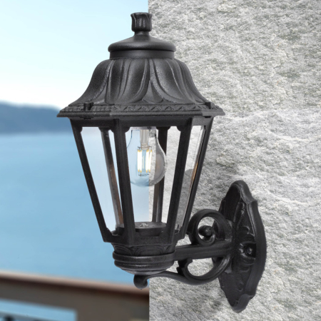 Aplica decorativa neagra pentru exterior cu dulie E27 si protectie IP55 [0]