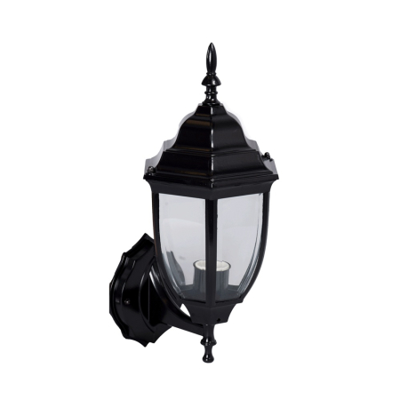 Surse de iluminat - Aplica exterior Corint neagra cu dulie E27 si abajur transparent