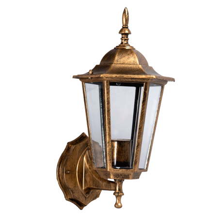 Aplica decorativa exterior Corona A cu finisaj antic sticla transparenta dulie E27 si protectie IP44 [0]