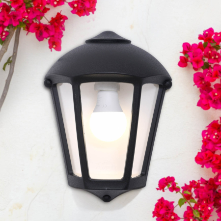 Surse de iluminat - Aplica de exterior neagra Fabio cu dulie E27 si protectie IP55