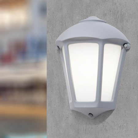 Surse de iluminat - Aplica decorativa de exterior gri cu dulie E27 si protectie IP55 montata pe perete