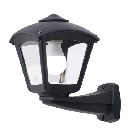 Surse de iluminat - Aplica decorativa gri pentru exterior cu dulie E27 si protectie IP55