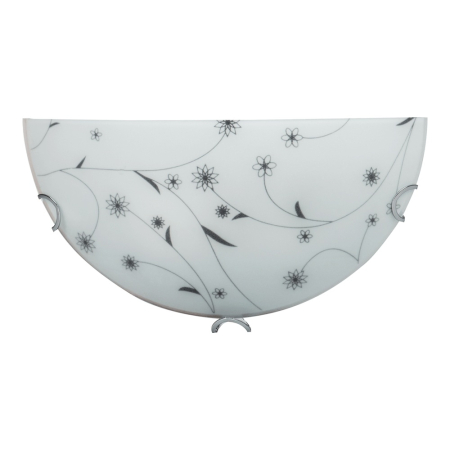 Surse de iluminat - Aplica decorativa Flower alb negru cu abajur din sticla si dulie E27