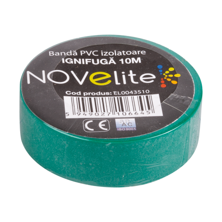 Banda izolatoare verde din PVC ignifuga cu lungime de 10 m [1]