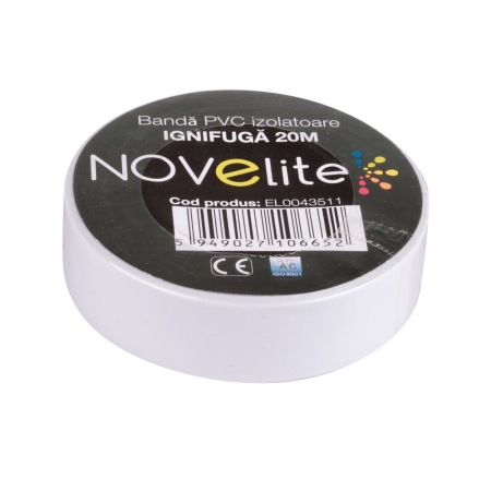 Banda izolatoare alba din PVC ignifuga cu lungime de 20 m [1]