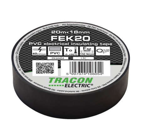 Banda izolatoare neagra din PVC cu rola de 20 m si latime de 18 mm [0]