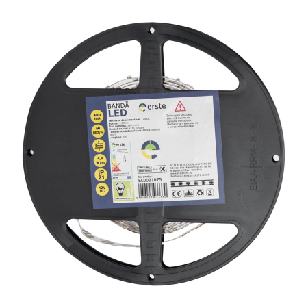 Banda LED 12V cu lumina rece 6400K, IP20, rola 5 m [0]