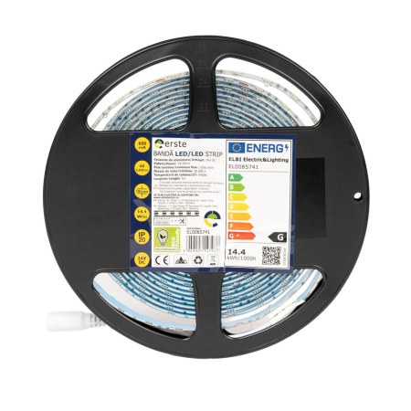 Banda LED - Banda LED 24V 14.4 W pe m 6400K IP65 rola 5 m