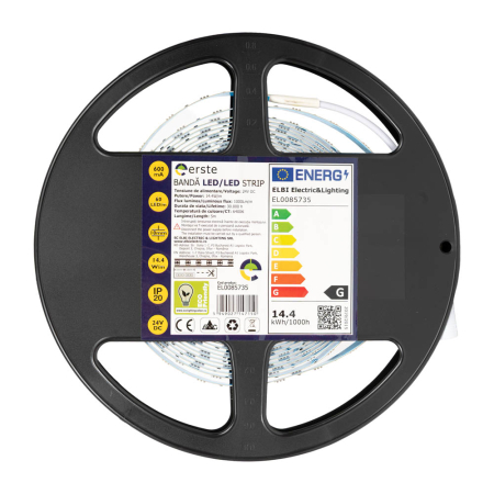 Banda LED 24V cu 60 LED pe metru lumina rece 6400K IP20 rola 5m [0]