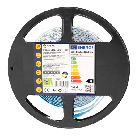 Banda LED - Banda LED 24V RGB si lumina alba calda 3000K 60 LED pe metru 14.4W pe metru IP20 rola 5m