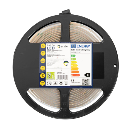 Banda LED - Banda LED COB 24V RGB si 3000K IP20 rola 5 m pentru iluminat decorativ interior