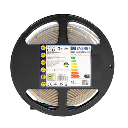 Banda LED - Banda LED COB 24V RGB si lumina alba neutra 4000K IP20 rola 5 m