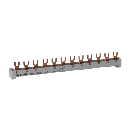 Bara tip pin - Bara de distributie izolata 63A cu 2 poli si 56 module pentru tablou electric