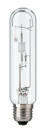 Surse de iluminat - Bec cu halogenuri metalice 70W cu soclu E27 si balon tubular transparent