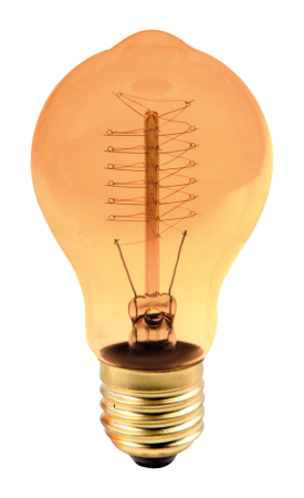 Lustra/pendul dulie - Bec incandescent Edison A19 60W cu soclu E27 si glob din sticla clara