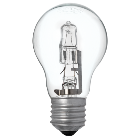Surse de iluminat - Bec halogen A55 53W cu dulie E27 si lumina calda